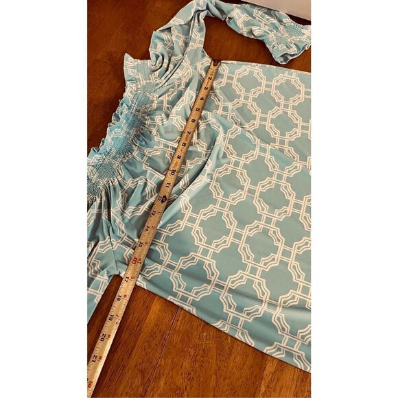 Charter Club Blue White Off the Shoulder Blouse WOmens SZ XS New - Picture 5 of 10